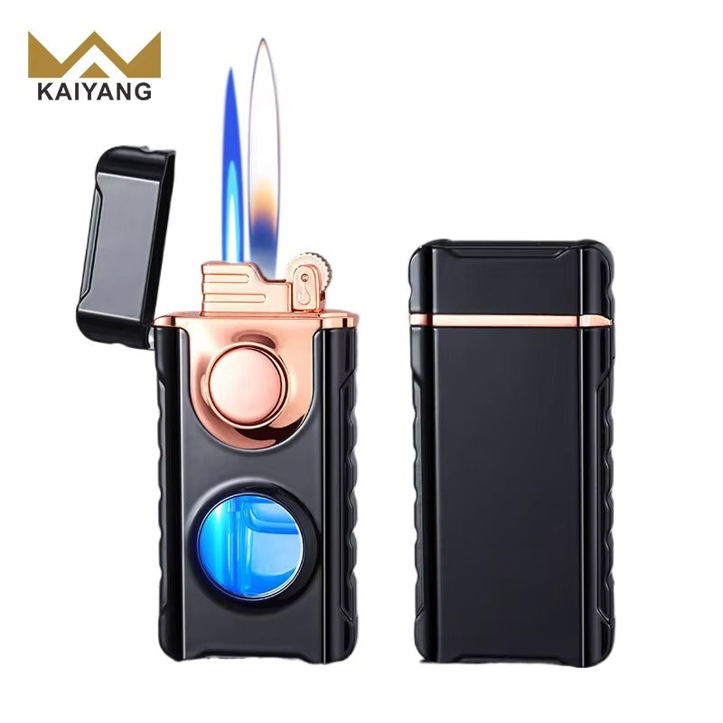 Metal Double fire Lighter with Led Light